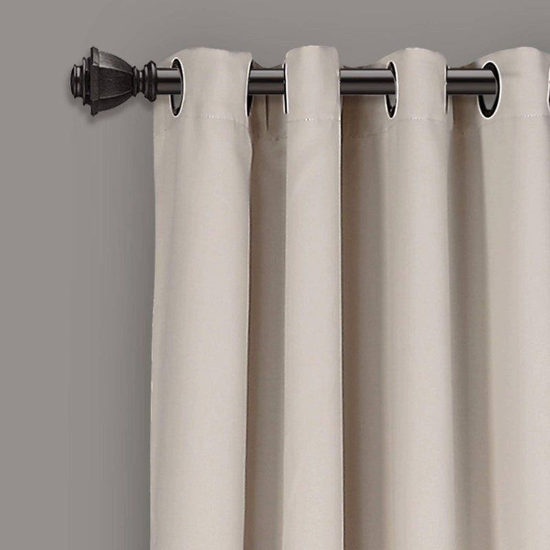 Lush Decor Insulated Grommet Blackout Window Curtain Panels, Pair, 52" W x 120" L, Wheat - Classic Modern Design - 120 Inch Curtains - Extra Long Curtains For Living Room, Bedroom, Or Dining Room - Image 2